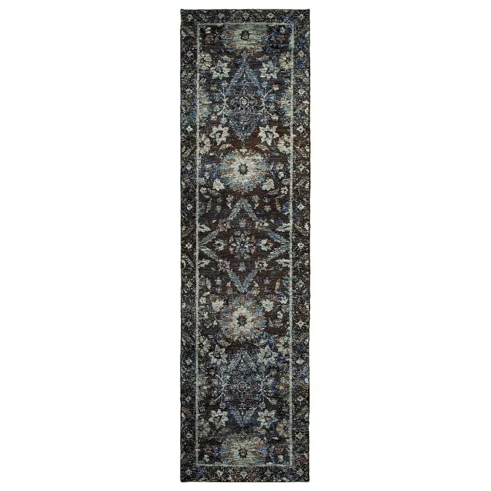 Oriental Weavers Andorra 7124A 2'3" x 8' Navy Runner