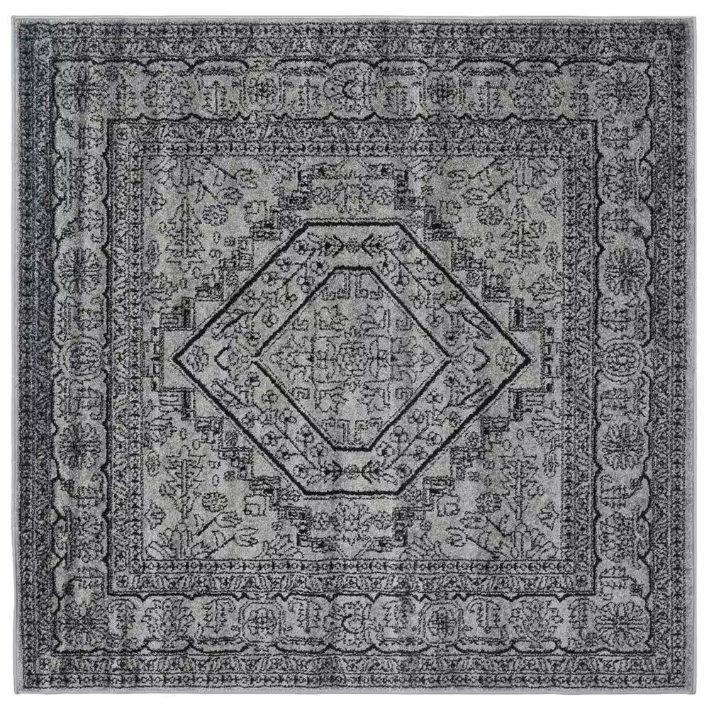 Safavieh Adirondack ADR108A-4SQ 4' x 4'Silver/Black Square Rug
