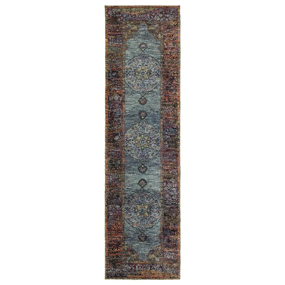 Oriental Weavers Andorra 7139A 2'3" x 8' Blue Runner