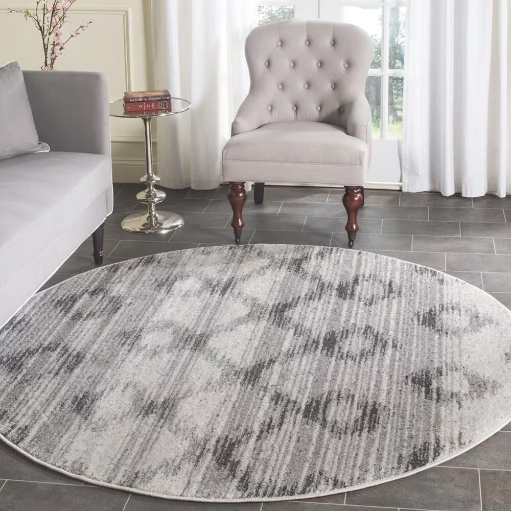 Safavieh Adirondack ADR106P-6R 6' x 6'Silver/Charcoal Round Rug