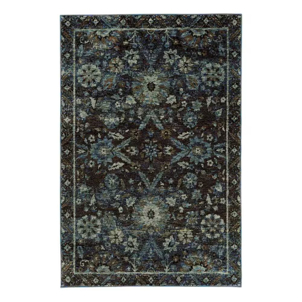 Oriental Weavers Andorra 7124A 3'3" x 5'2" Navy Area Rug