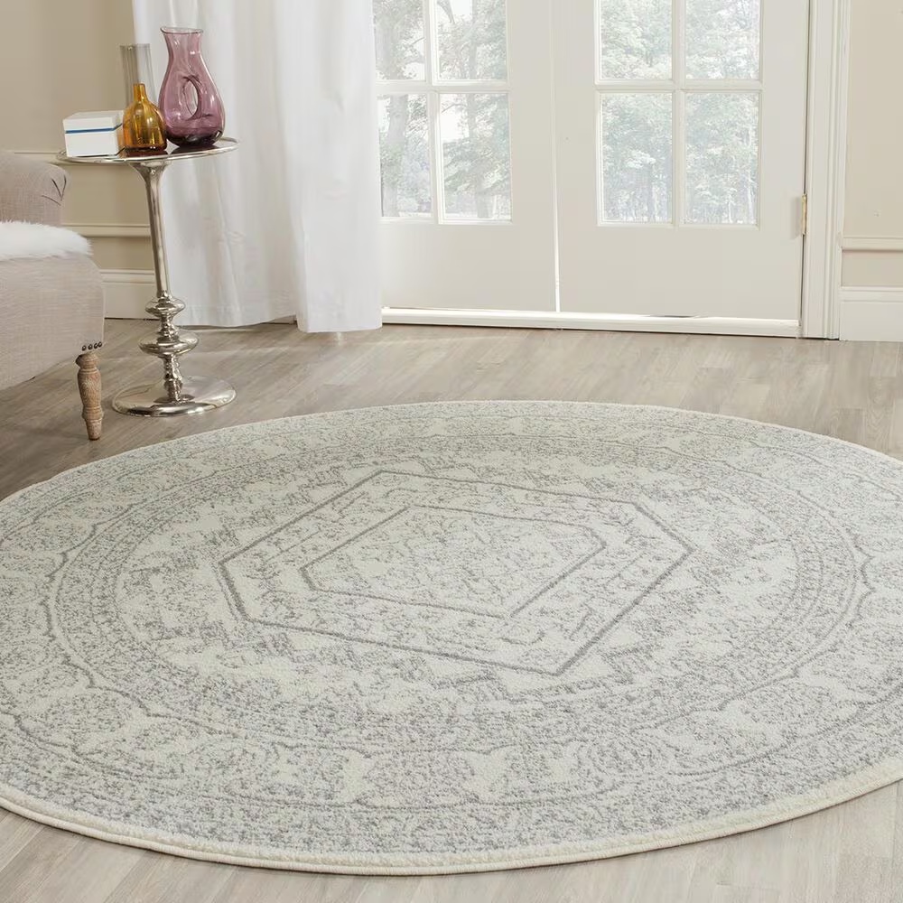 Safavieh Adirondack ADR108B-6R 6' x 6'Ivory/Silver Round Rug