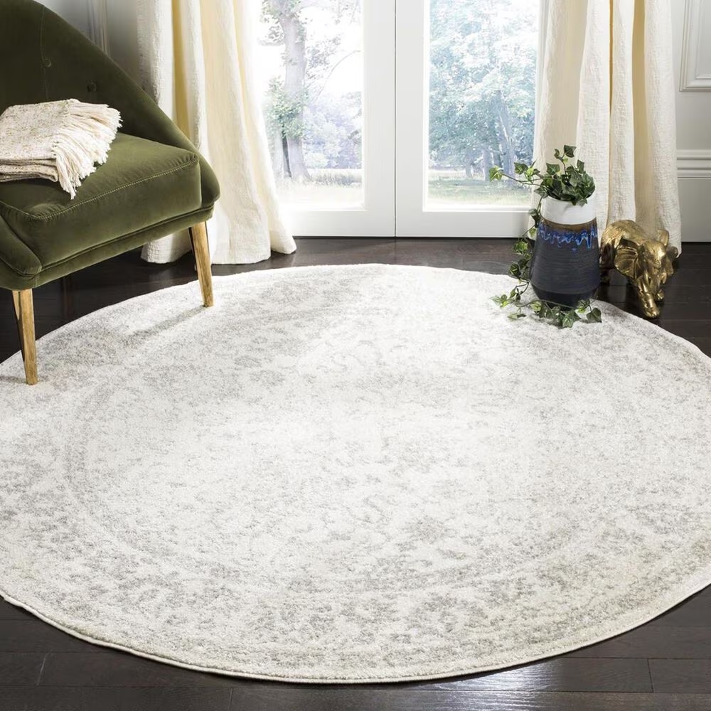 Safavieh Adirondack ADR109C-12R 12' x 12'Ivory/Silver Round Rug