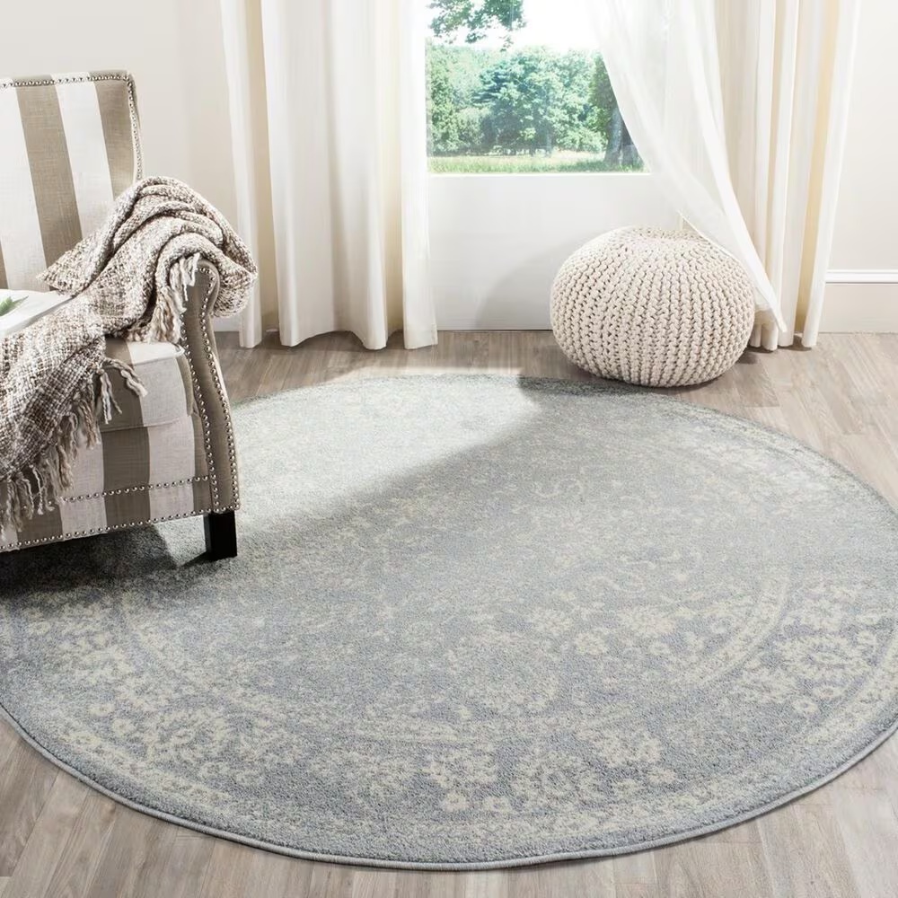 Safavieh Adirondack ADR109T-6R 6' x 6'Slate/Ivory Round Rug