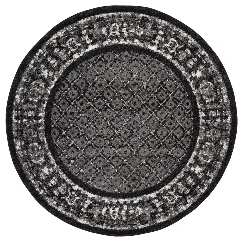 Safavieh Adirondack ADR110A-4R 4' x 4'Black/Silver Round Rug