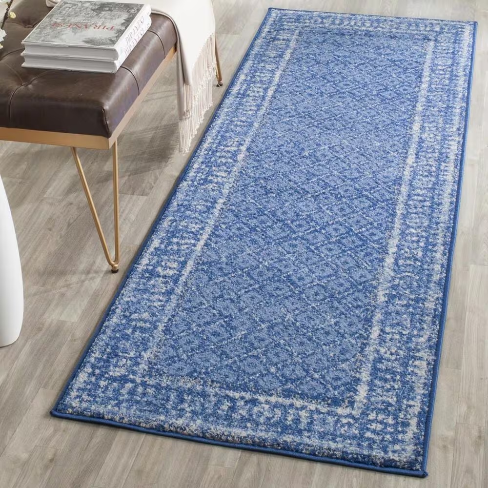 Safavieh Adirondack ADR110F-218 2'6" x 18' Light Blue/Dark Blue Runner