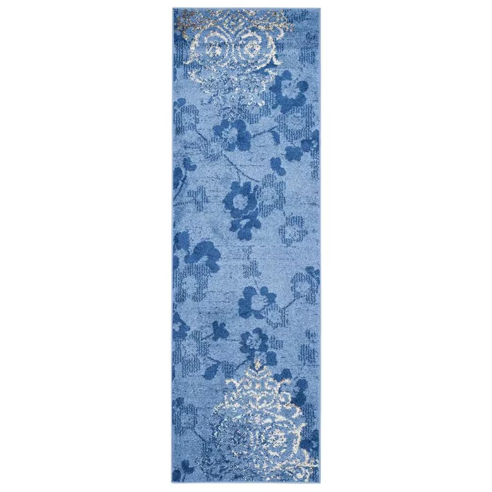 Safavieh Adirondack ADR114F-28 2'6" x 8' Light Blue/Dark Blue Runner