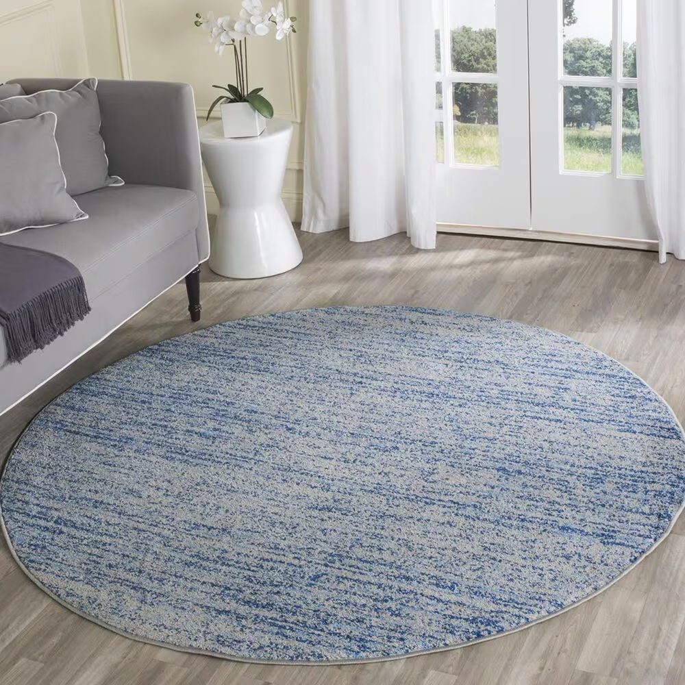 Safavieh Adirondack ADR117D-6R 6' x 6'Blue/Silver Round Rug