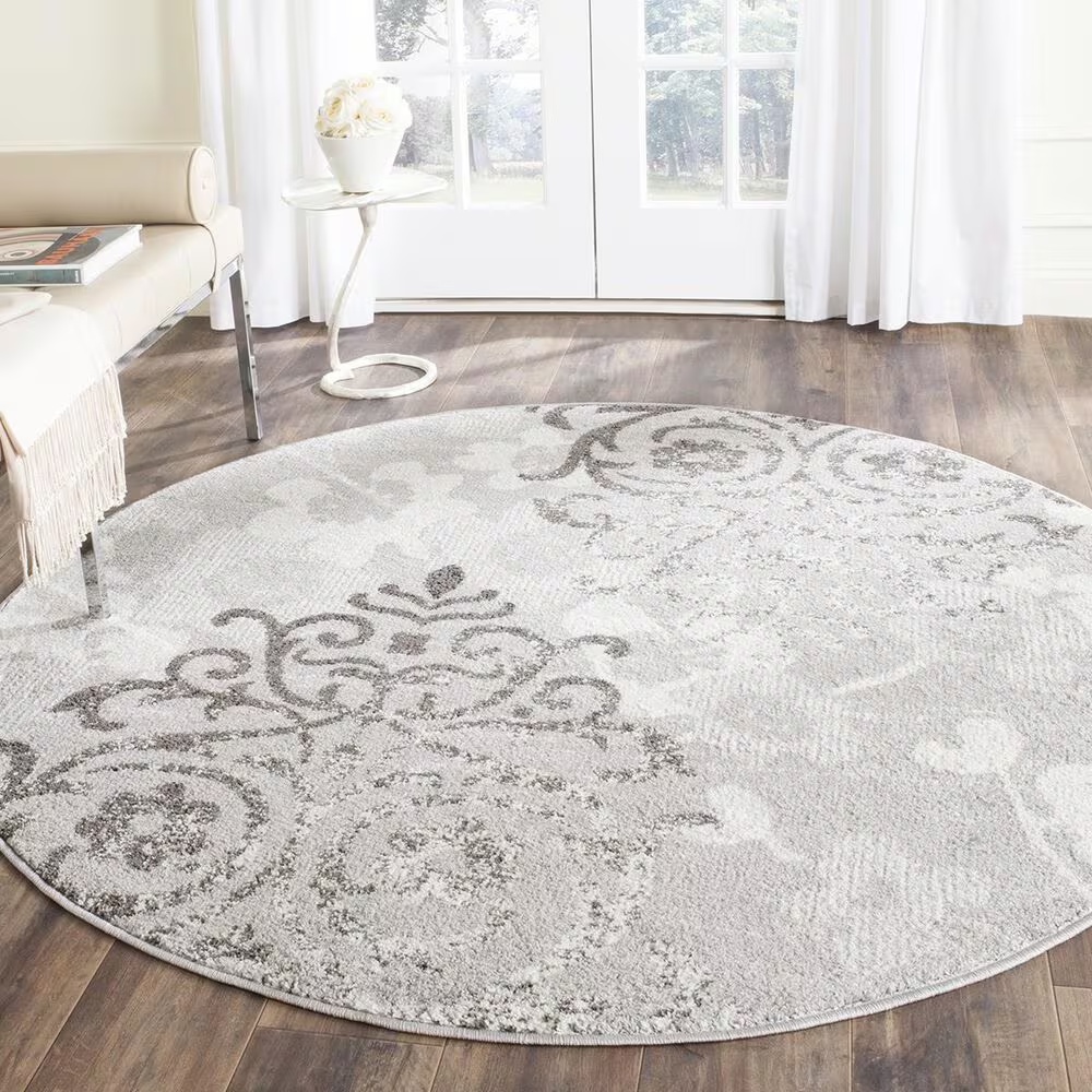 Safavieh Adirondack ADR114B-10R 10' x 10'Silver/Ivory Round Rug