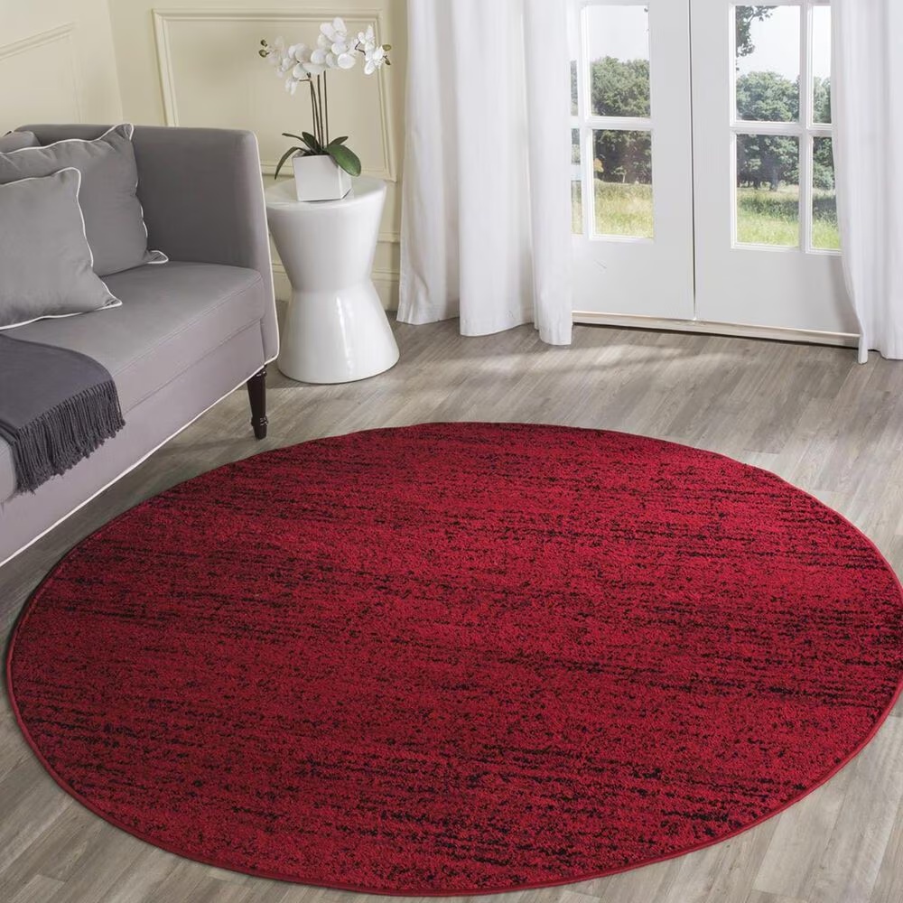 Safavieh Adirondack ADR117F-6R 6' x 6'Red/Black Round Rug