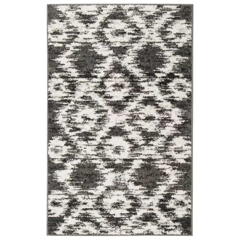 Safavieh Adirondack ADR118R-24 2'6" x 4' Charcoal/Ivory Door Mat