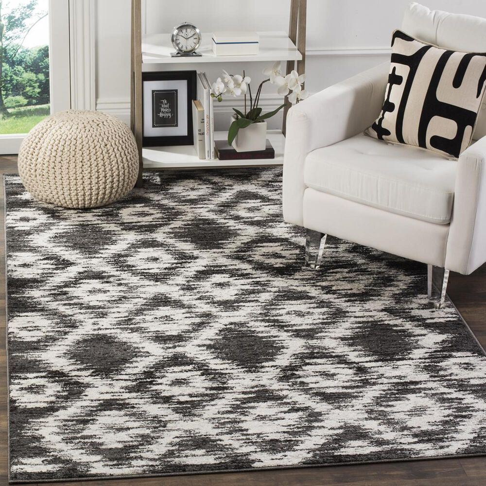 Safavieh Adirondack ADR118R-3 3' x 5' Charcoal/Ivory Area Rug