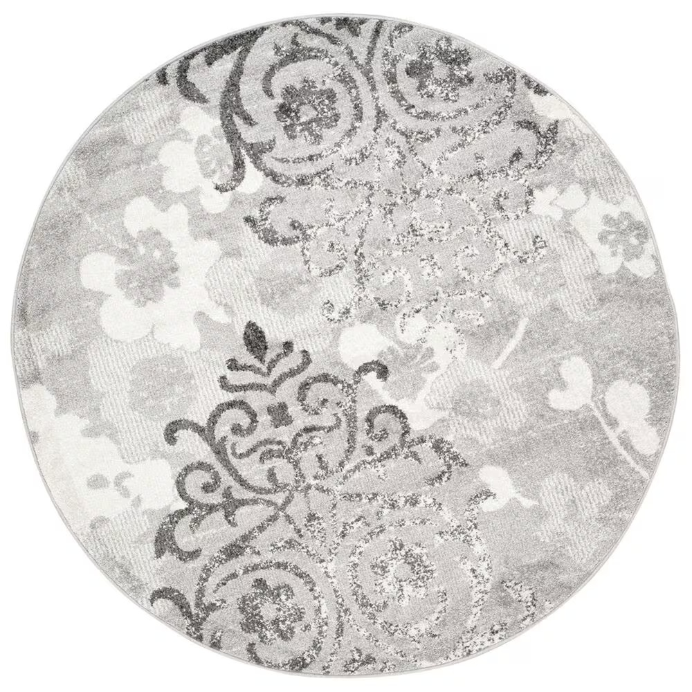 Safavieh Adirondack ADR114B-6R 6' x 6'Silver/Ivory Round Rug