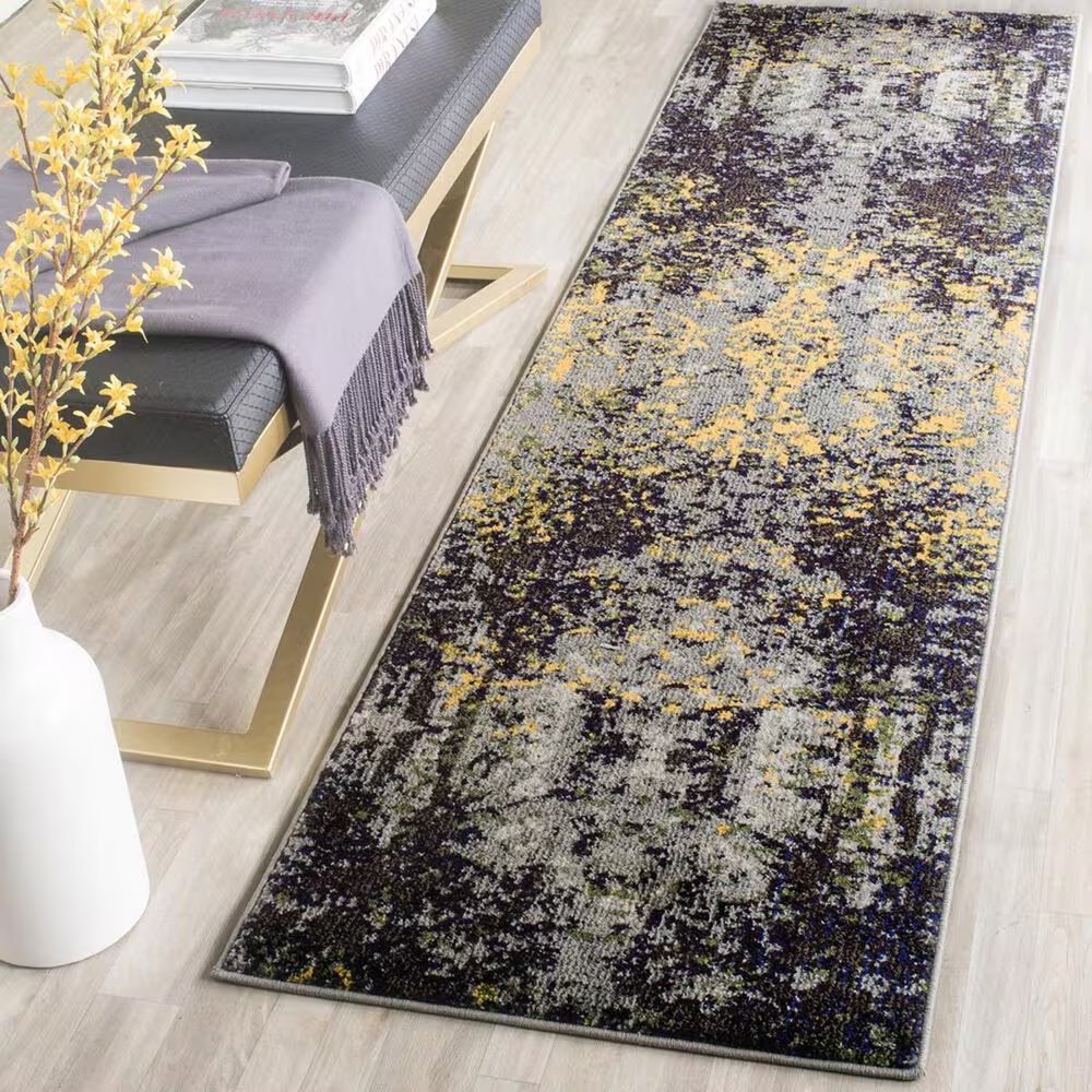 Safavieh Monaco MNC223G-26 2'2" x 6' Grey/Multi Runner