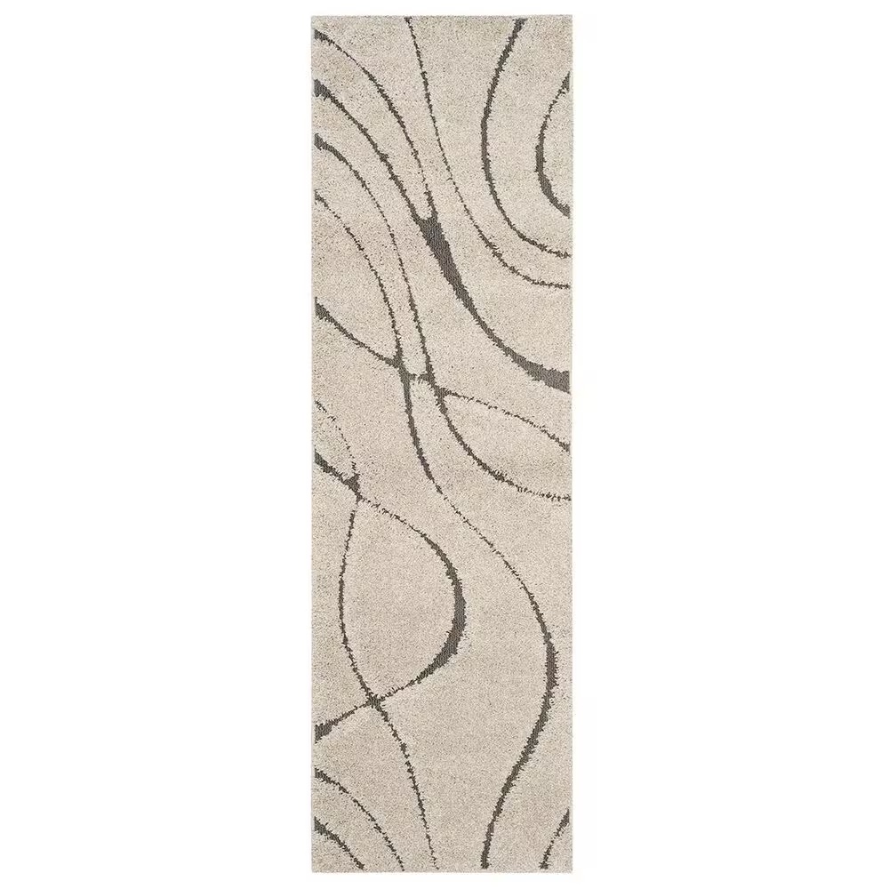 Safavieh Florida Shag SG471-1180-27 2'3" x 7' Cream/Grey Runner