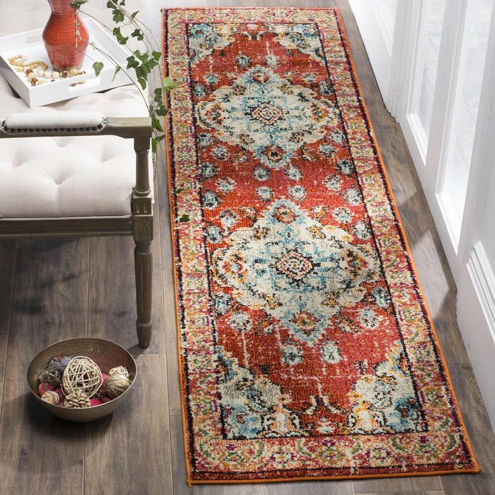 Safavieh Monaco MNC243H-218 2'2" x 18' Orange/Light Blue Runner