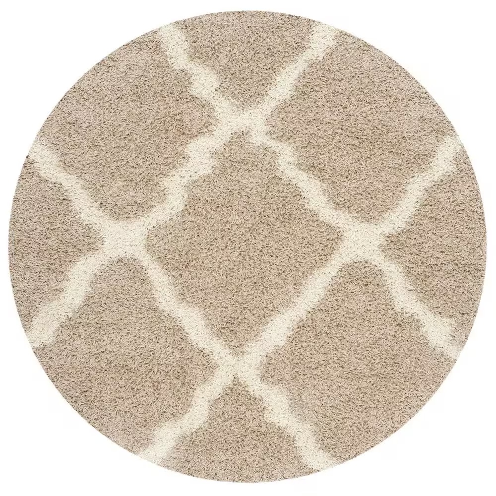 Safavieh Dallas Shag SGD257D-6R 6' x 6'Beige/Ivory Round Rug