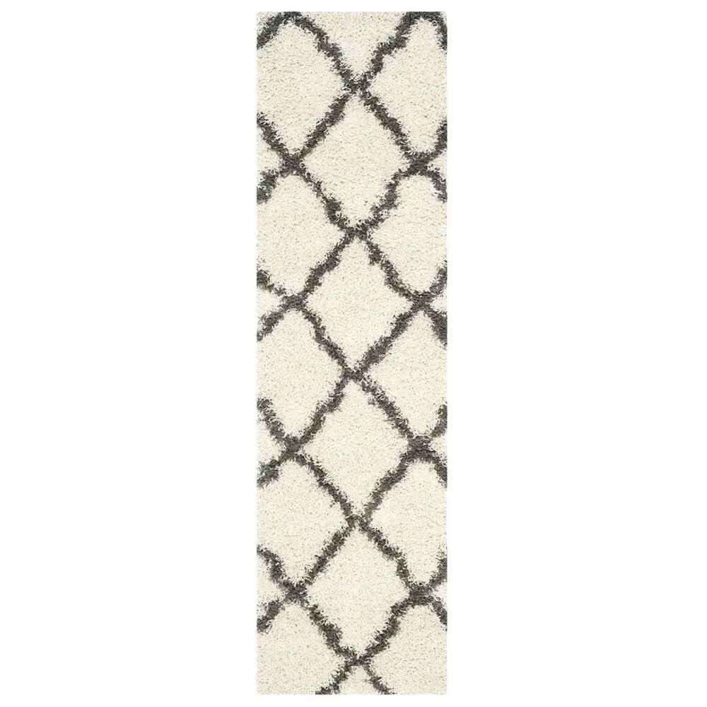 Safavieh Dallas Shag SGD257H-28 2'3" x 8' Ivory/Dark Grey Runner