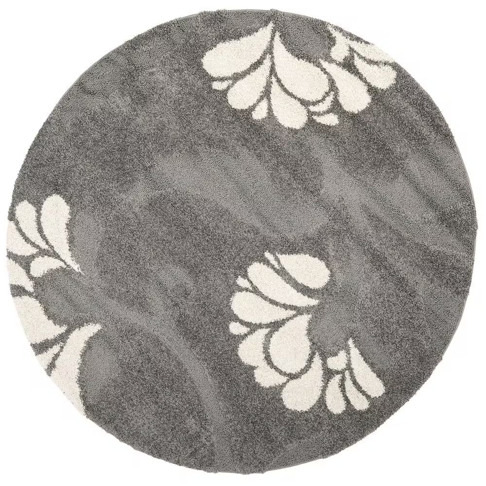Safavieh Florida Shag SG459-8013-4R 4' x 4'Grey/Beige Round Rug
