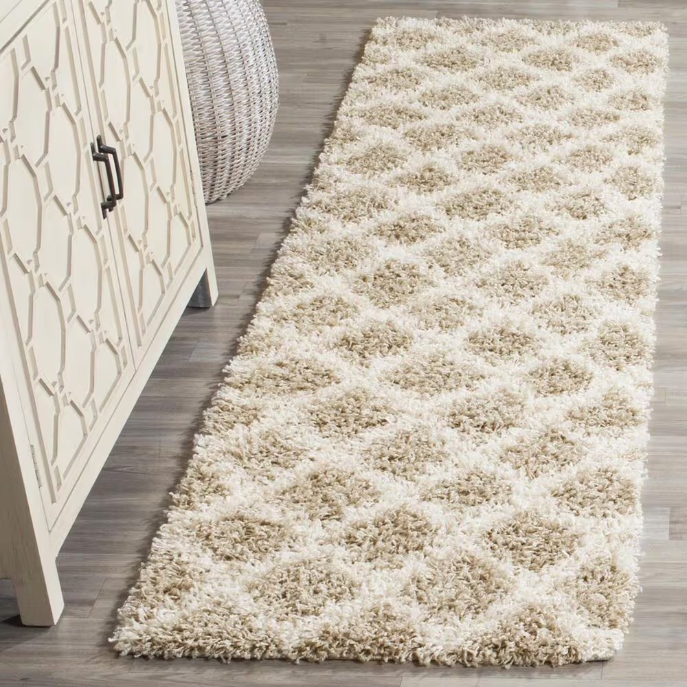 Safavieh Dallas Shag SGD258D-212 2'3" x 12' Beige/Ivory Runner