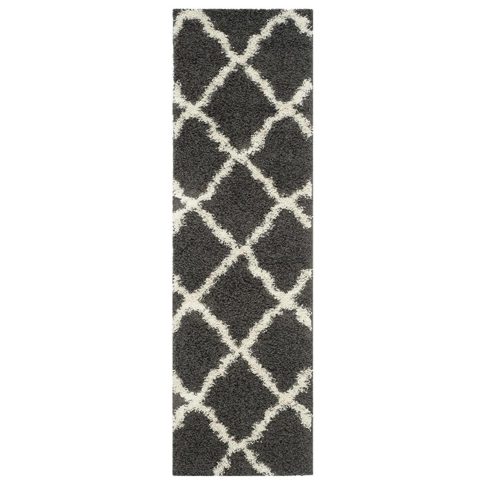 Safavieh Dallas Shag SGD257A-26 2'3" x 6' Dark Grey/Ivory Runner