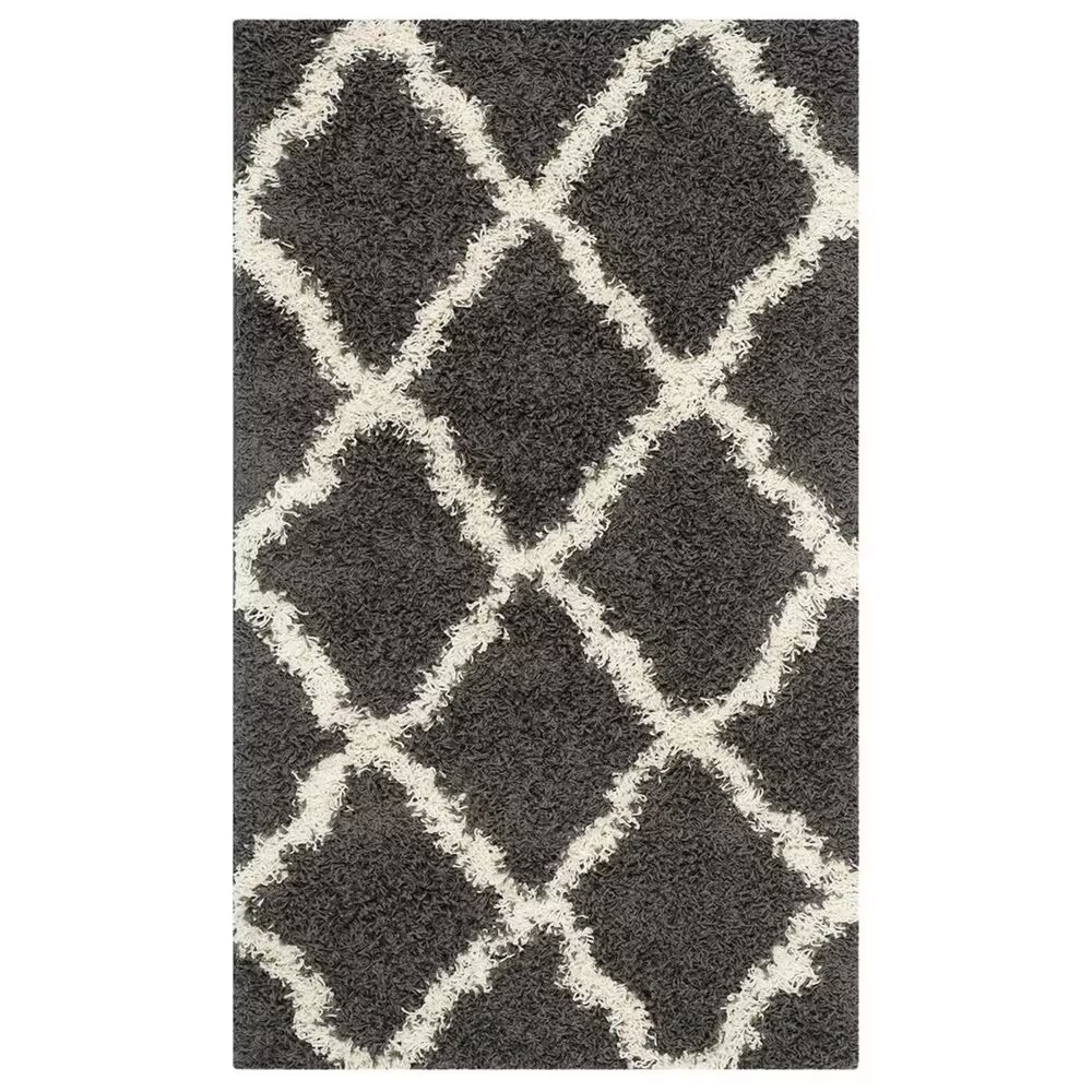 Safavieh Dallas Shag SGD257A-4 4' x 6' Dark Grey/Ivory Area Rug