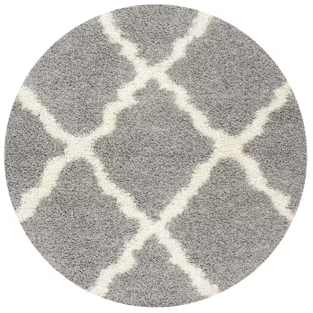 Safavieh Dallas Shag SGD257G-6R 6' x 6' Grey/Ivory Round Rug