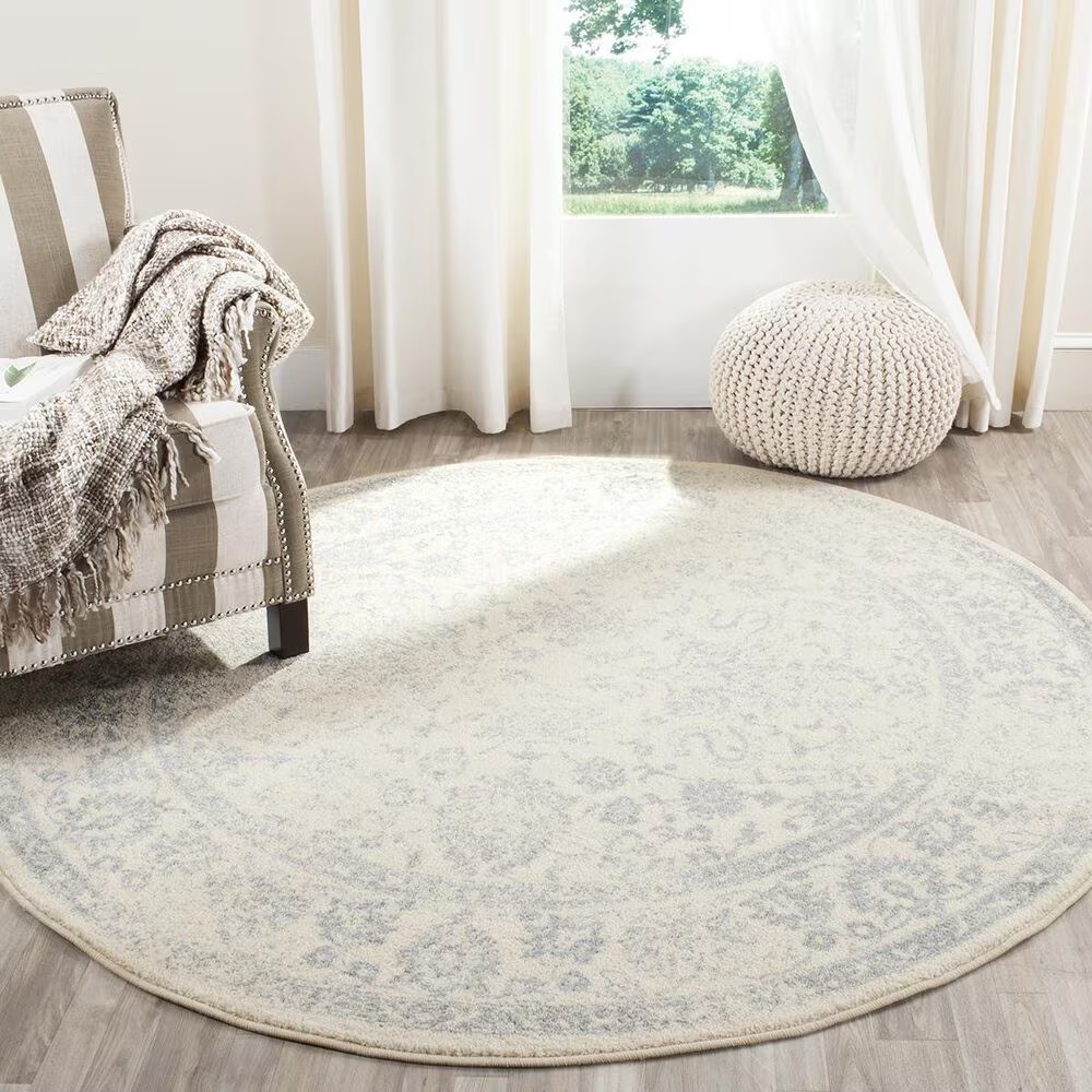 Safavieh Adirondack ADR109S-6R 6' x 6'Ivory/Slate Round Rug