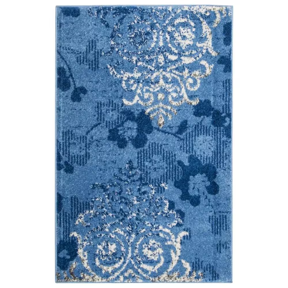 Safavieh Adirondack ADR114F-24 2'6" x 4' Light Blue/Dark Blue Door Mat