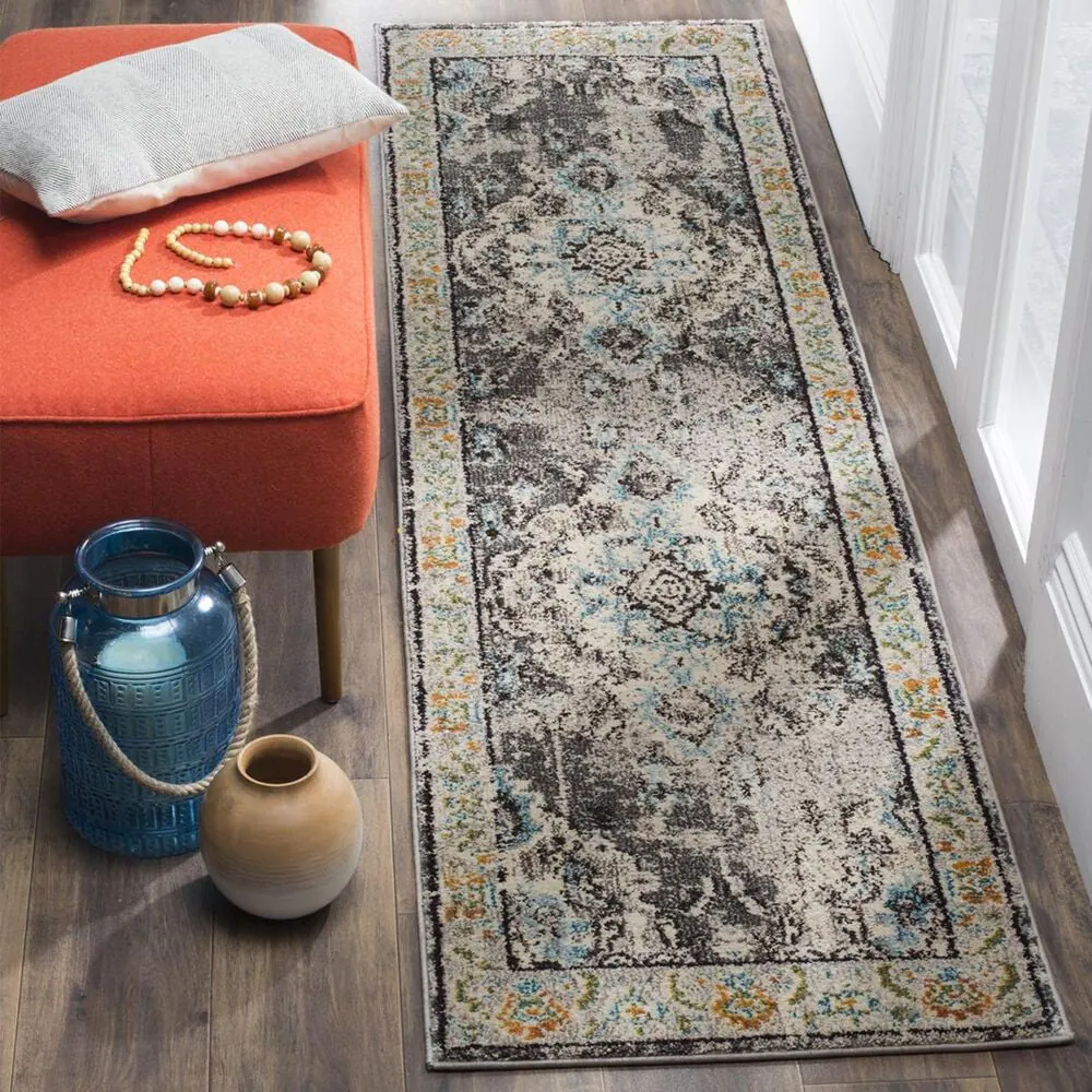 Safavieh Monaco MNC243G-216 2'2" x 16' Grey/Light Blue Runner