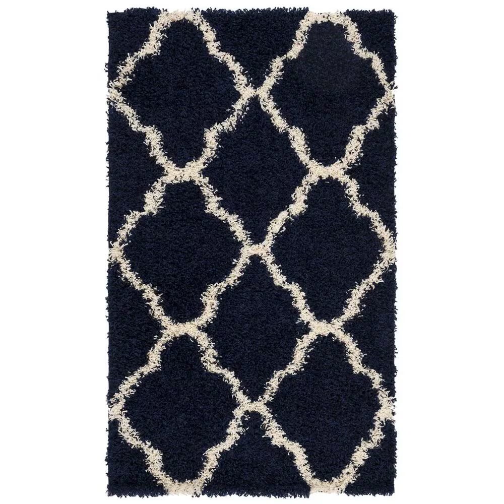 Safavieh Dallas Shag SGD257N-4 4' x 6' Navy/Ivory Area Rug