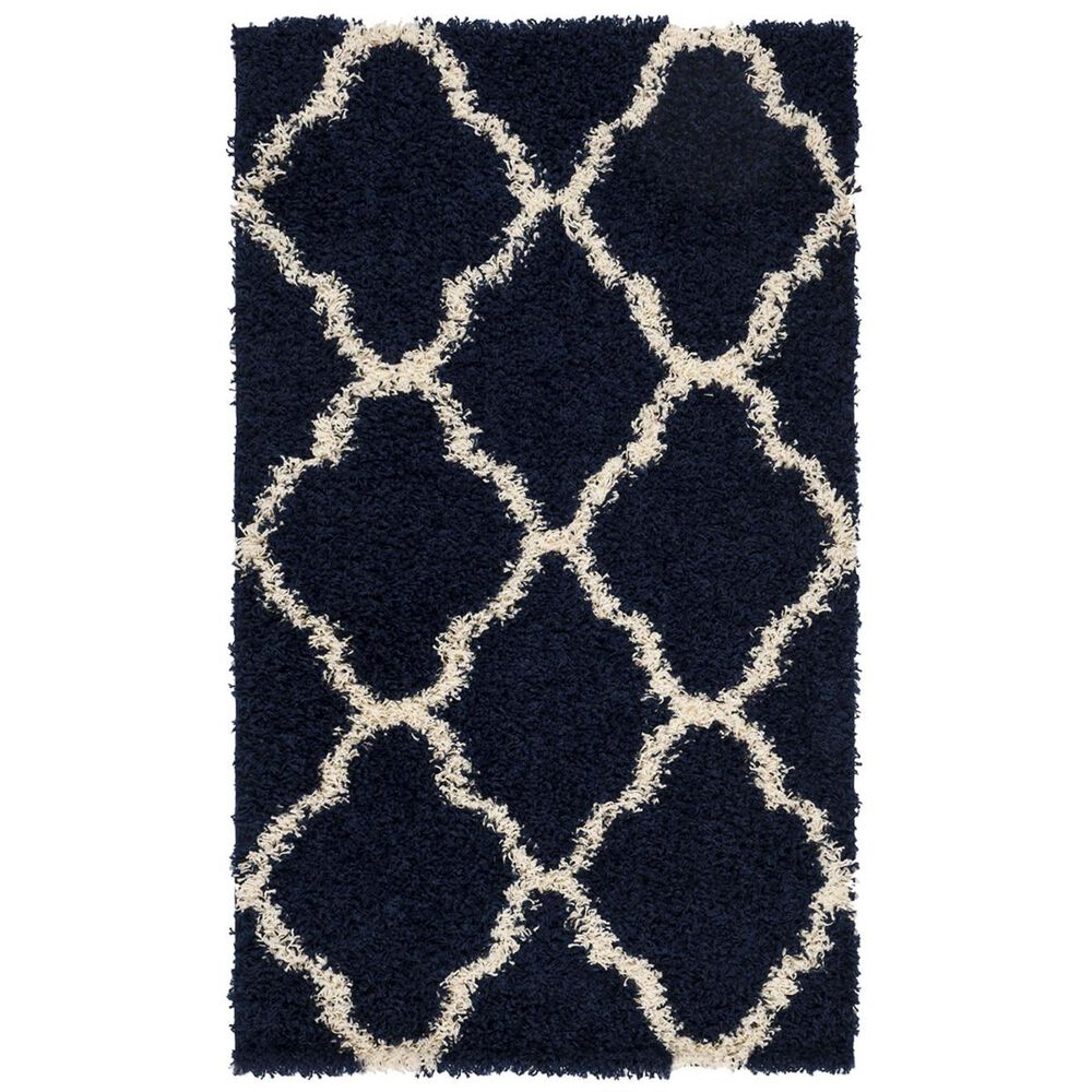 Safavieh Dallas Shag SGD257N-6 6' x 9' Navy/Ivory Area Rug