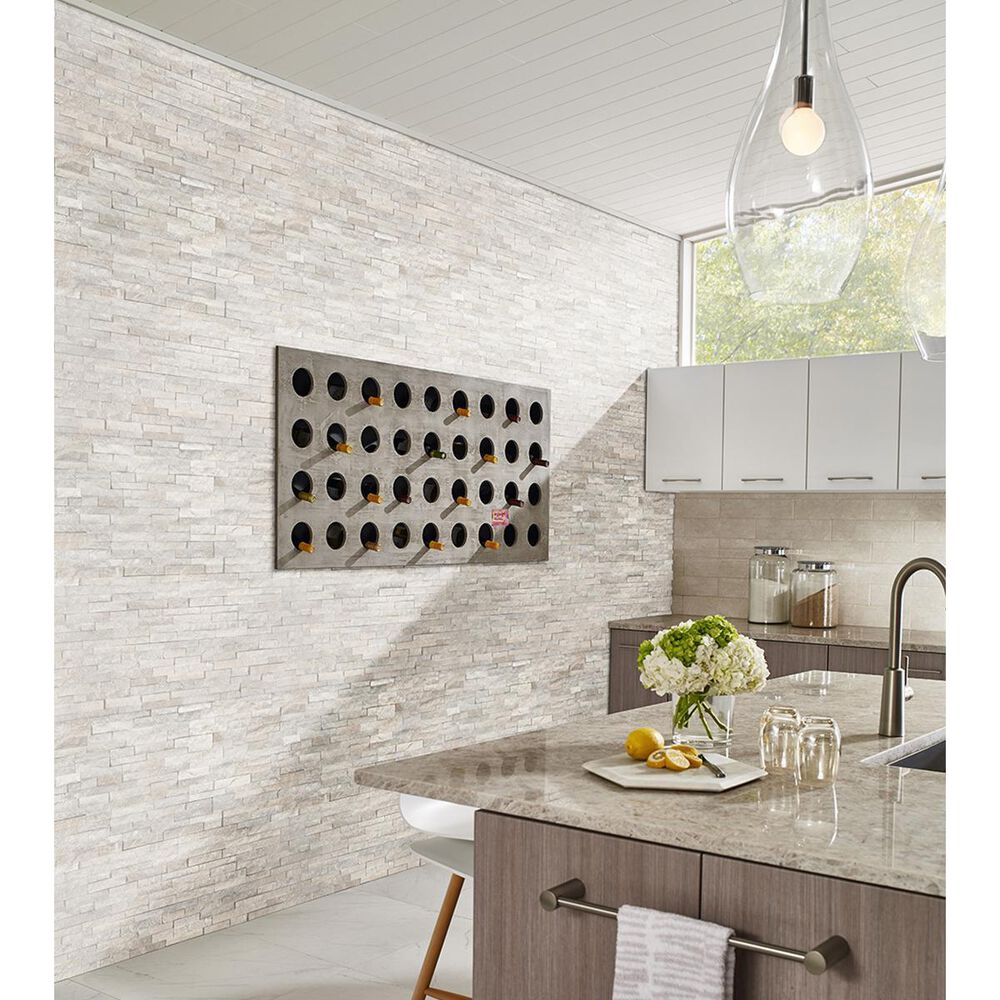 MS International Arctic Mini Stacked White 4.5" x 16" Natural Stone Tile