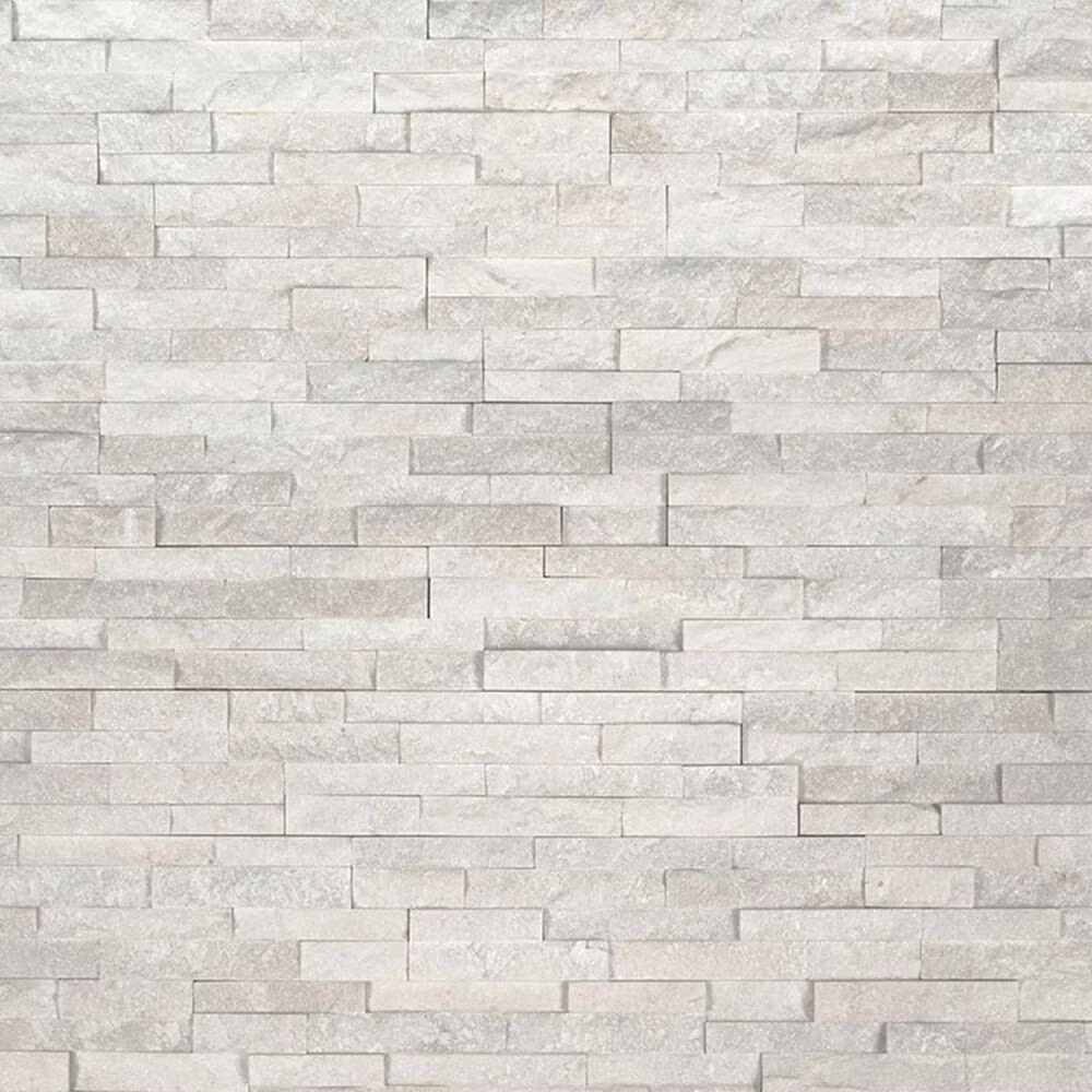 MS International Arctic Mini Stacked White 4.5" x 9" Natural Stone Tile