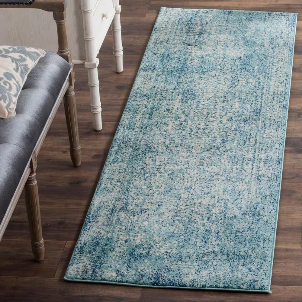 Safavieh Evoke EVK256C 2'2" x 15' Blue and Ivory Runner