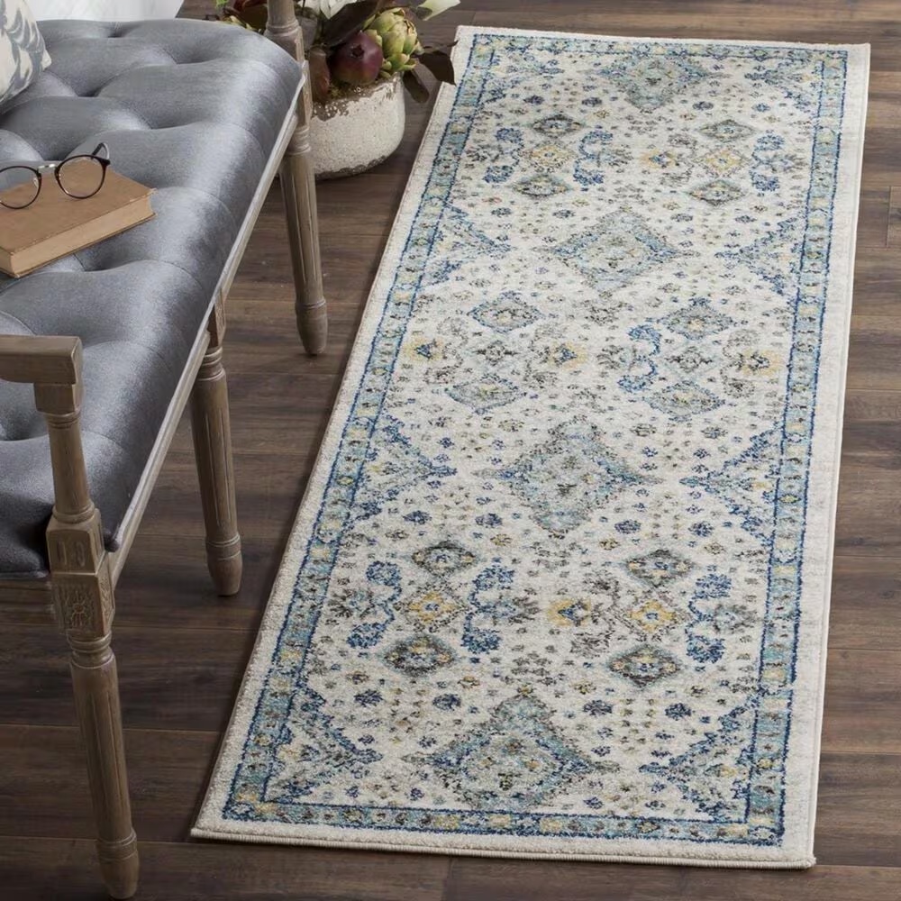 Safavieh Evoke EVK224C 2'2" x 9' Ivory and Light Blue Runner