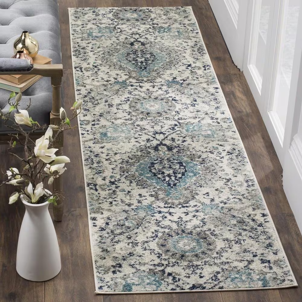Safavieh Madison MAD600C 2'3" x 22' Cream and Light Grey Runner