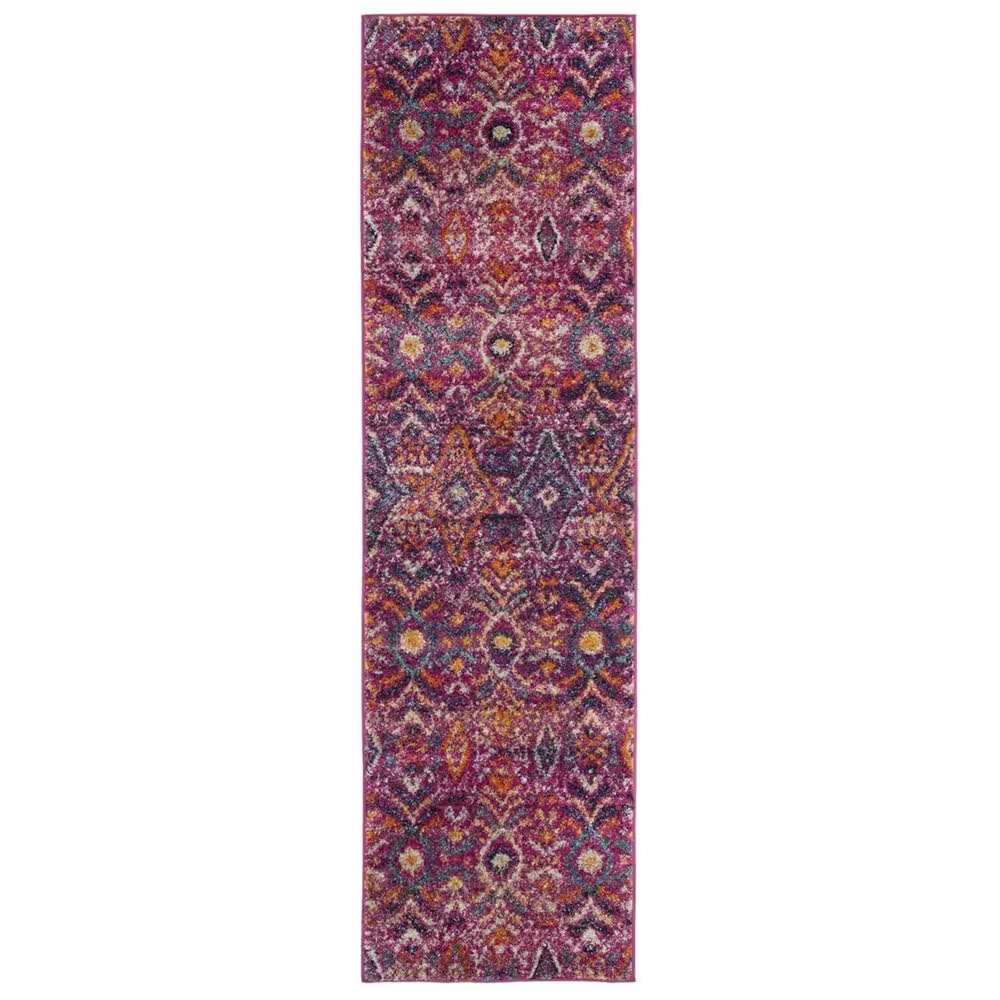 Safavieh Madison MAD610M 2'2" x 12' Fuchsia and Multi Runner
