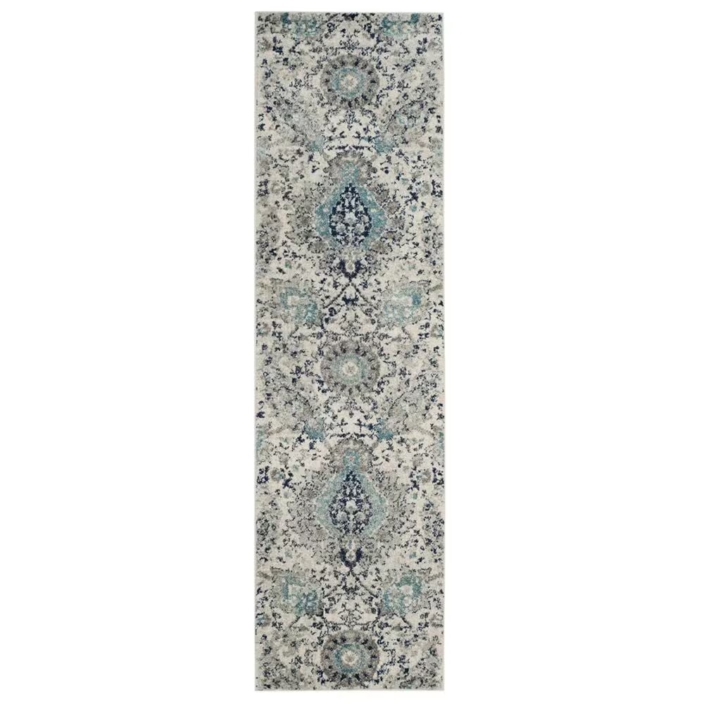 Safavieh Madison MAD600C 2'2" x 14' Cream and Light Grey Runner