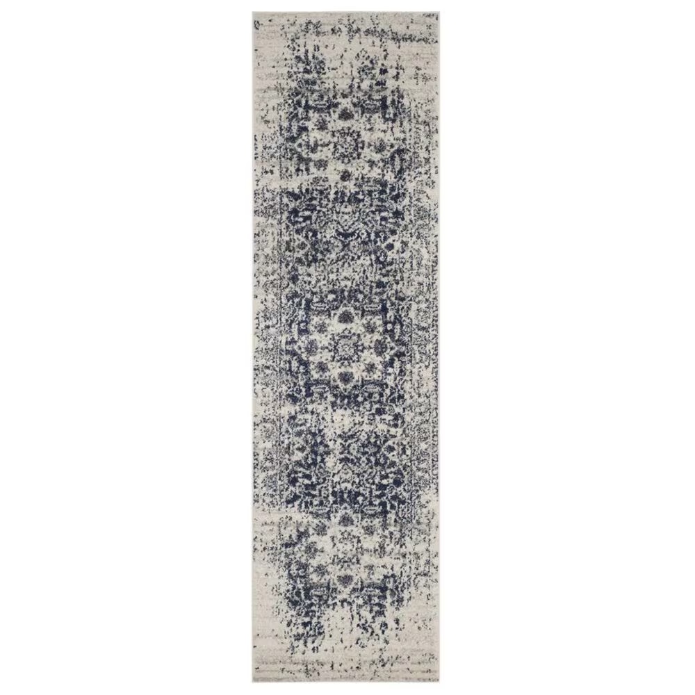 Safavieh Madison MAD603D 2'3" x 16' Cream and Navy Runner