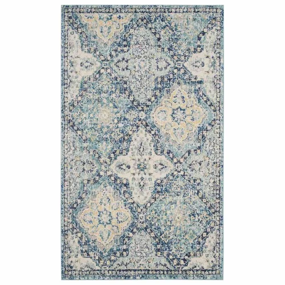 Safavieh Evoke EVK274C 2'2" x 5' Light Blue and Ivory Scatter Rug