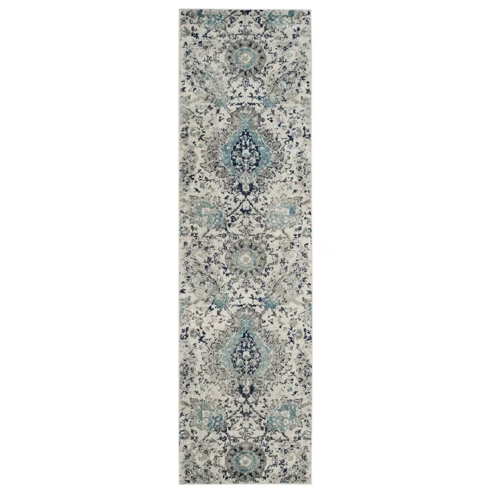 Safavieh Madison MAD600C 2'3" x 10' Cream and Light Grey Runner