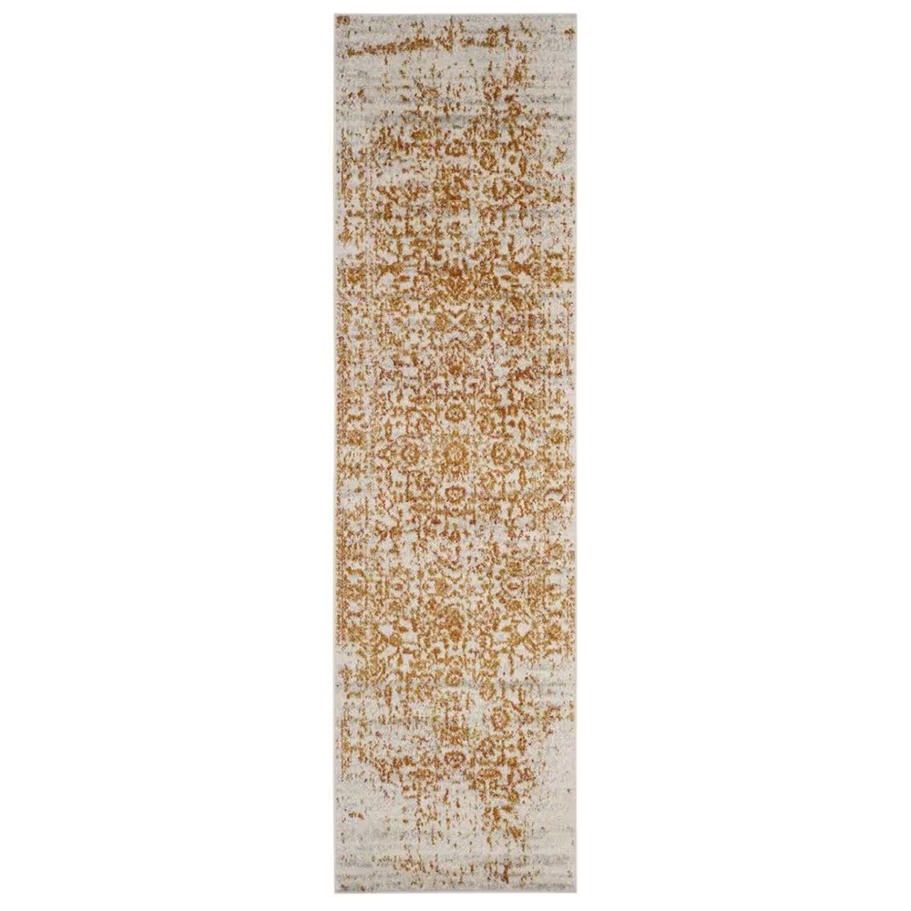 Safavieh Madison MAD607K 2'2" x 12' Cream and Orange Runner