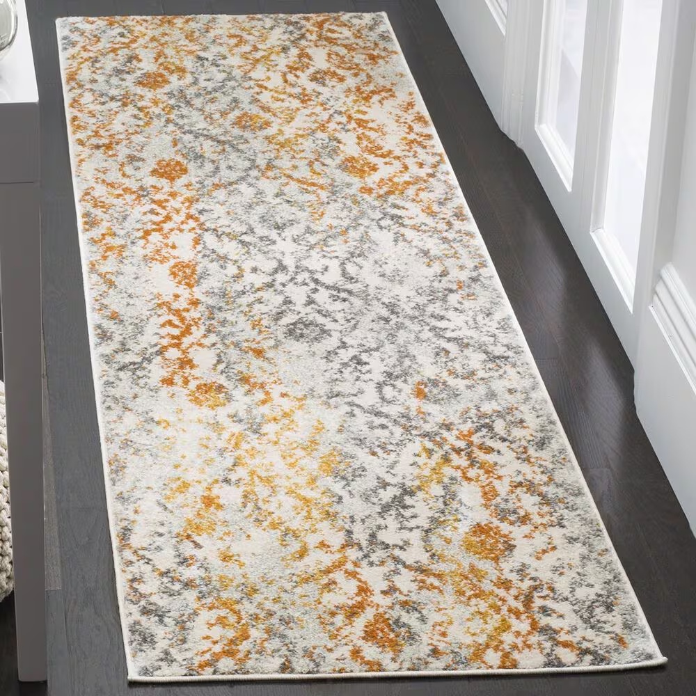 Safavieh Madison MAD608K 2'2" x 12' Cream and Orange Runner