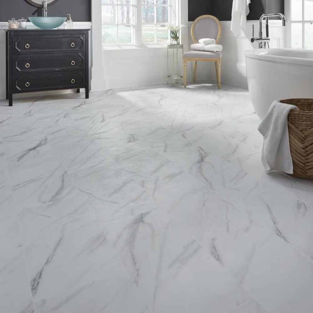 Mannington Legacy White and Gray 12" x 24" Luxury Vinyl Tile