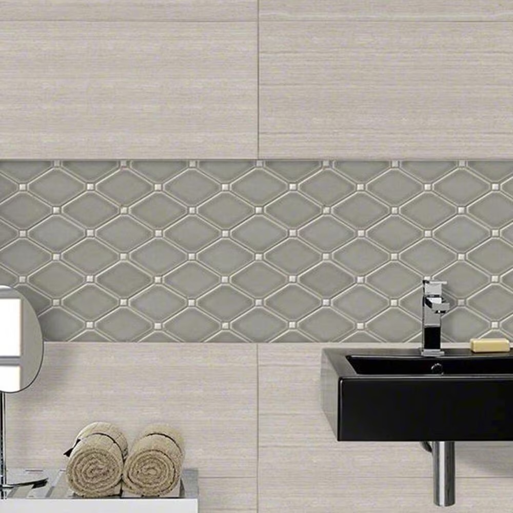 MS International Highland Dove Gray Diamond 12.8" x 12.3" Ceramic Tile