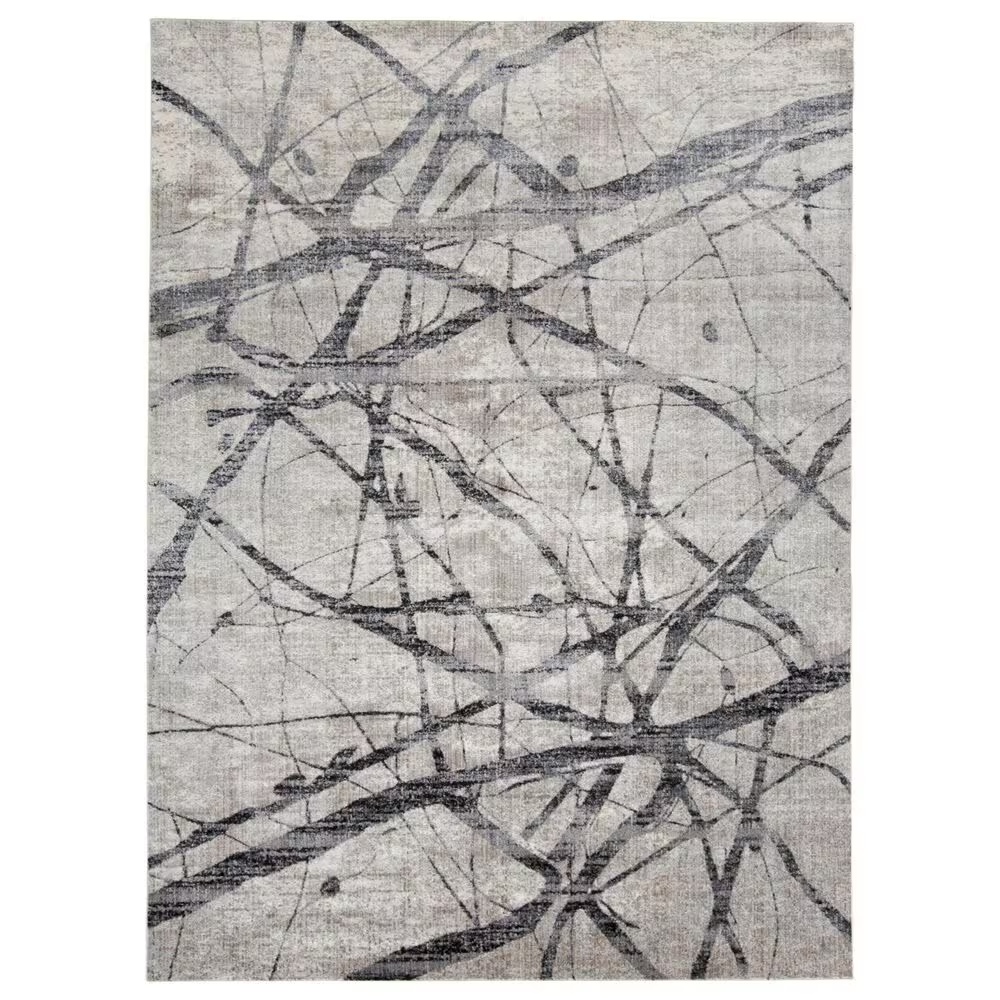Feizy Kano 4'3" x 6'3" Charcoal and Gray Area Rug