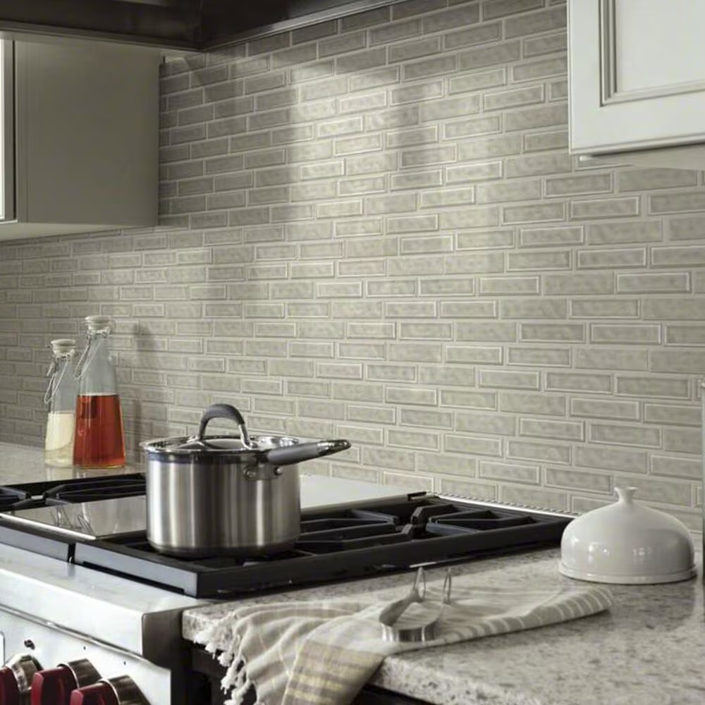 Shaw Geoscape Taupe 13.39" x 12.48" Random Linear Mosaic Sheet