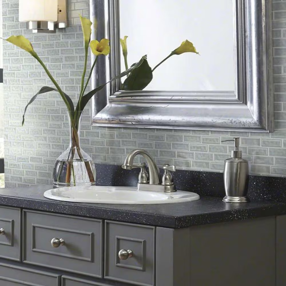 Shaw Geoscape Light Grey 13.39" x 12.48" Random Linear Mosaic Sheet