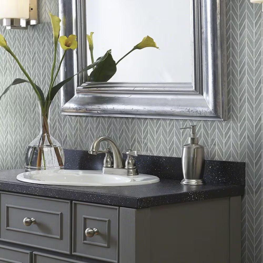 Shaw Geoscape Chevron Light Grey 11.61" x 11.02" Ceramic Mosaic Sheet